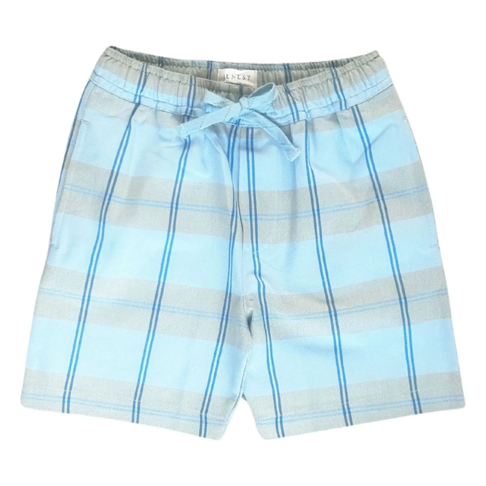 Jenest Light Blue Hugo Carreaux Organic Cotton Shorts