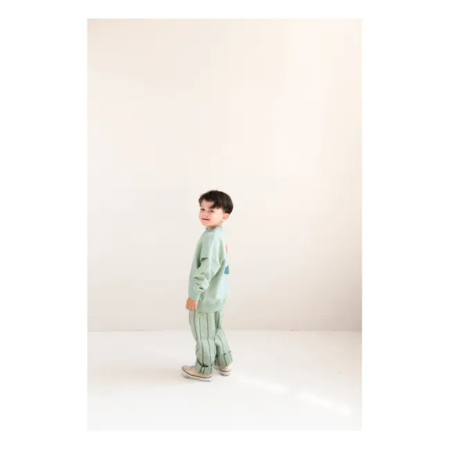 Sweat Happy Bird Coton Bio | Vert amande