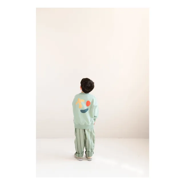 Happy Bird organic cotton sweatshirt | Almond green