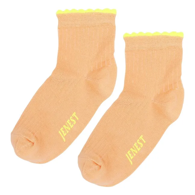 Fancy Festoon Socks Organic Cotton | Apricot