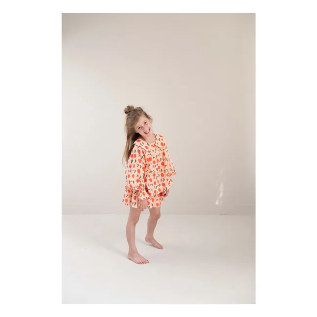 Blouse Emmy Oiseaux Coton Bio | Rose pêche