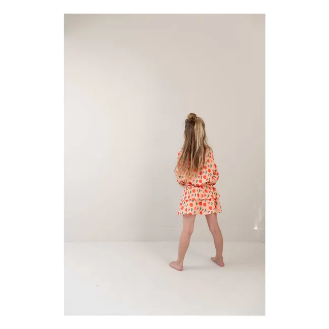 Falda Elle Oiseaux Algodón orgánico | Rosa Melocotón