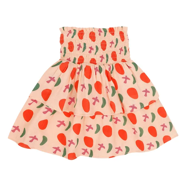 Jupe Elle Oiseaux Coton bio | Rose pêche