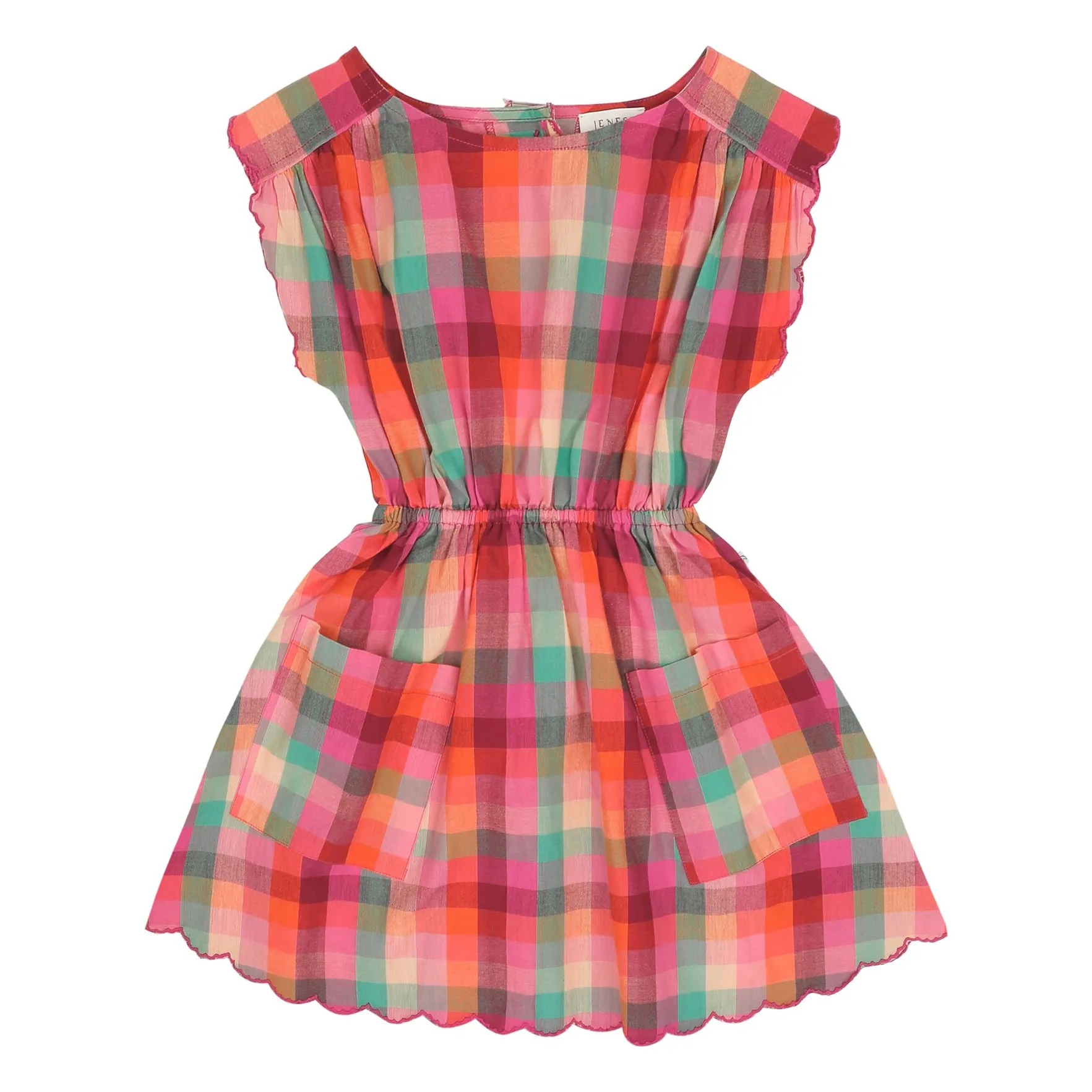 Jenest Fuchsia Dress Kiki Carreaux Coton Bio
