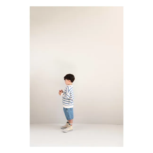 Kay Striped Organic Cotton Sweatshirt | Blue