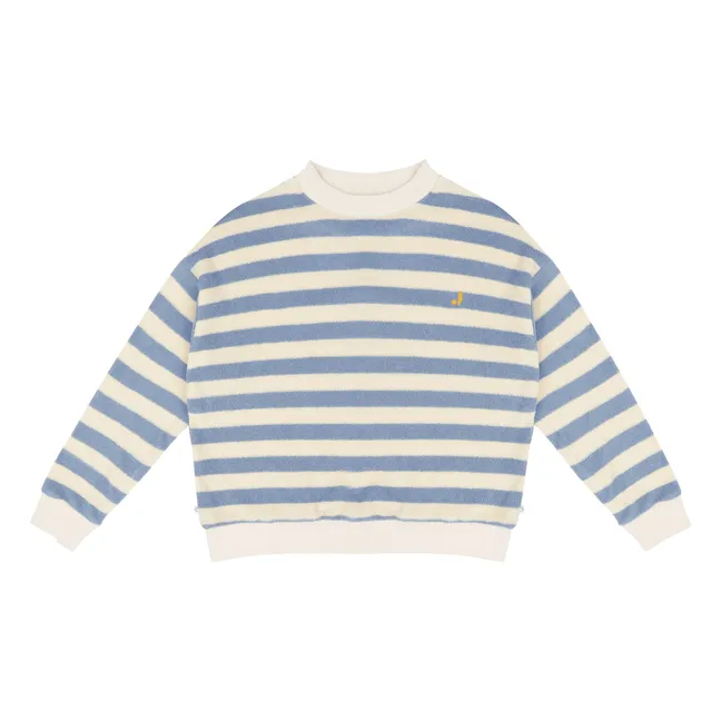 Sudadera de algodón orgánico a rayas Kay | Azul