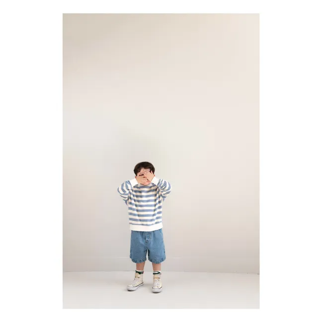 Kay Striped Organic Cotton Sweatshirt | Blue