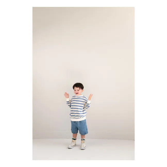 Kay Striped Organic Cotton Sweatshirt | Blue