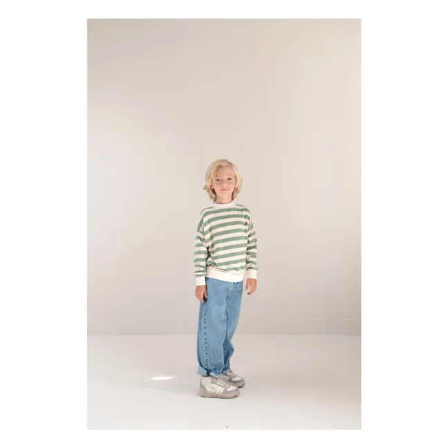 Kay Striped Organic Cotton Sweatshirt | Khaki