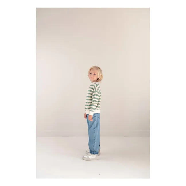 Kay Striped Organic Cotton Sweatshirt | Khaki