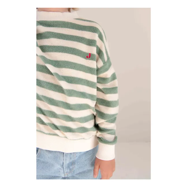 Sudadera de algodón orgánico a rayas Kay | Khaki