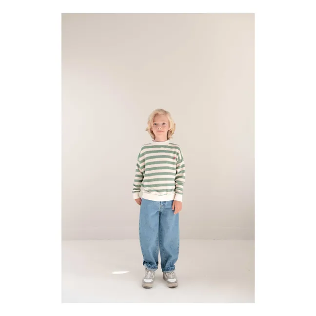 Kay Striped Organic Cotton Sweatshirt | Khaki