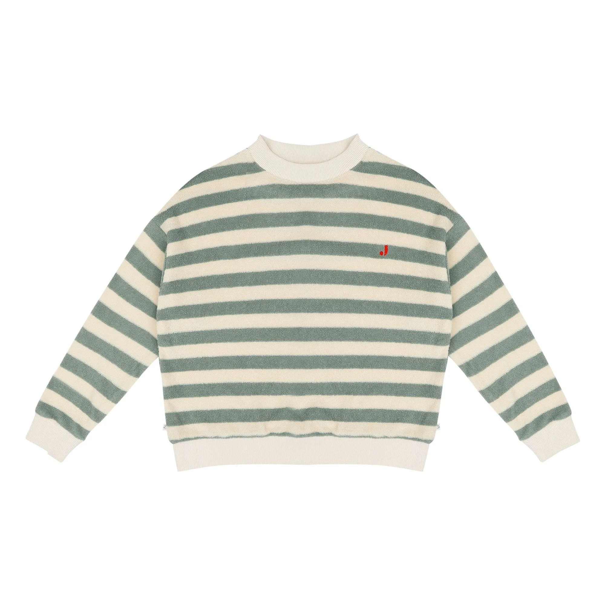 Jenest Khaki Kay Striped Organic Cotton Sweatshirt