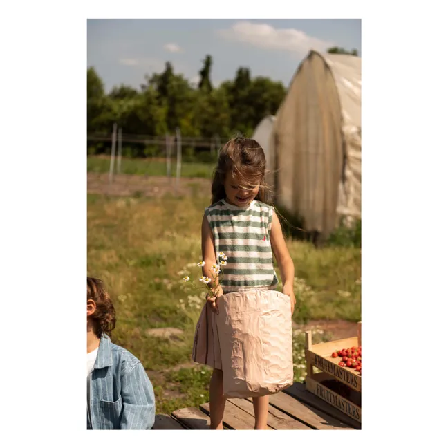 Camiseta sin mangas Eve Stripe de algodón orgánico | Khaki