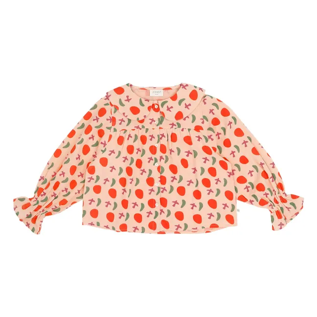 Blusa Emmy Oiseaux Algodón orgánico | Rosa Melocotón