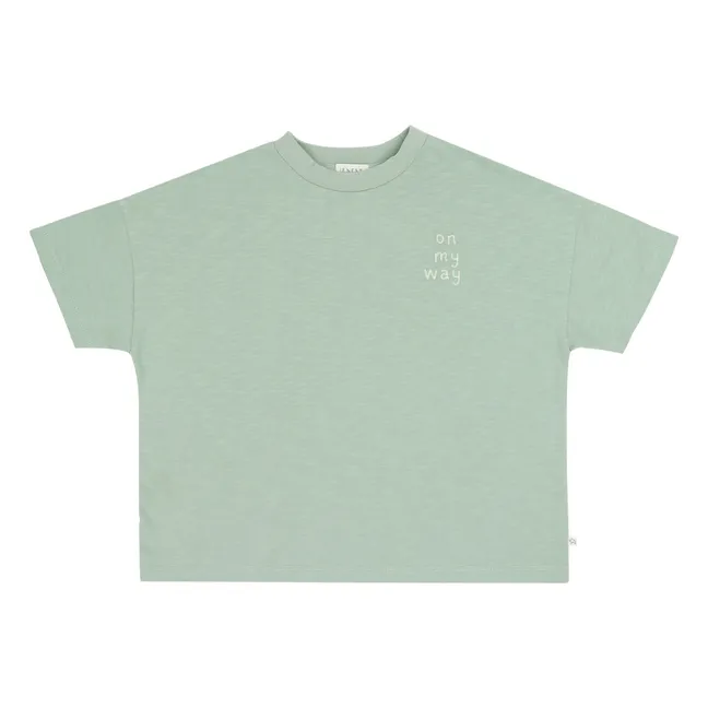 Camiseta oversize Ben On my Way Algodón orgánico | Verde Almendra