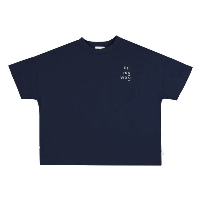 Camiseta oversize Ben On my Way Algodón orgánico | Azul Noche