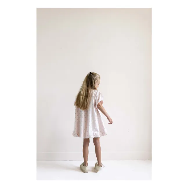 Robe Ballon Bella Pois Coton Bio | Rose pâle