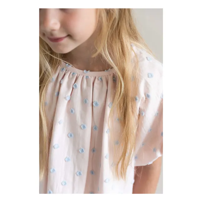 Vestido globo de algodón orgánico Bella Pois | Rosa Pálido
