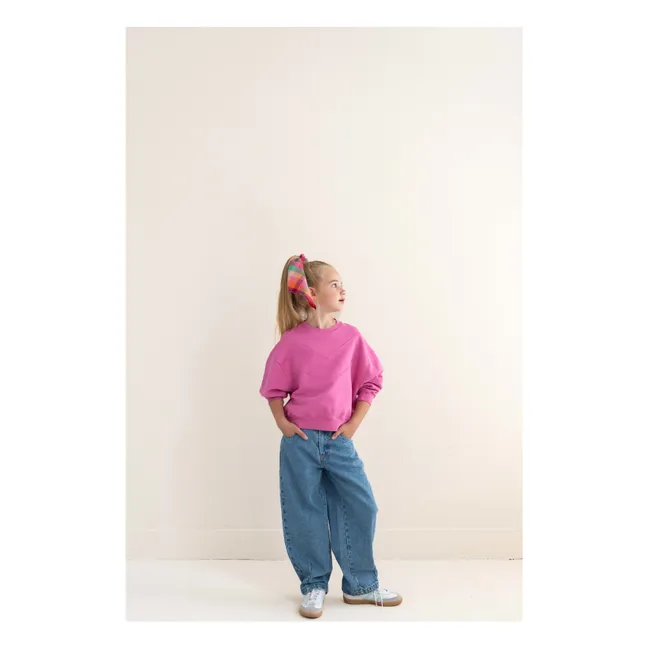 Bandana a scacchi in cotone biologico | Fuscia