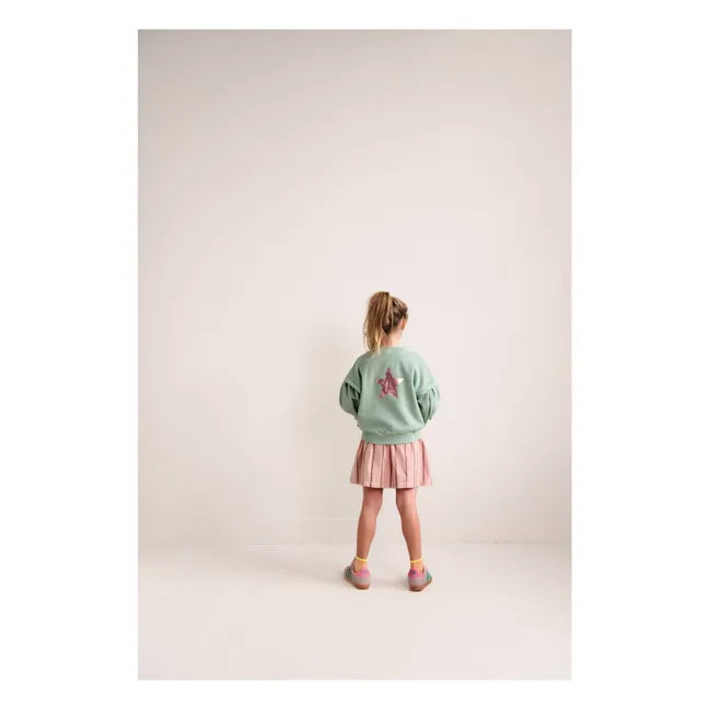 Falda Sasha a rayas Algodón orgánico | Rosa Melocotón