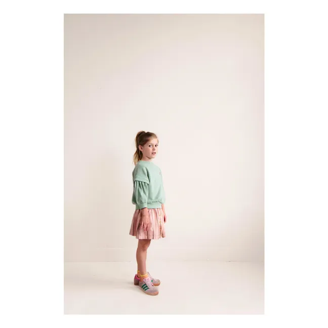 Jupe Sasha Rayée Coton Bio | Rose pêche