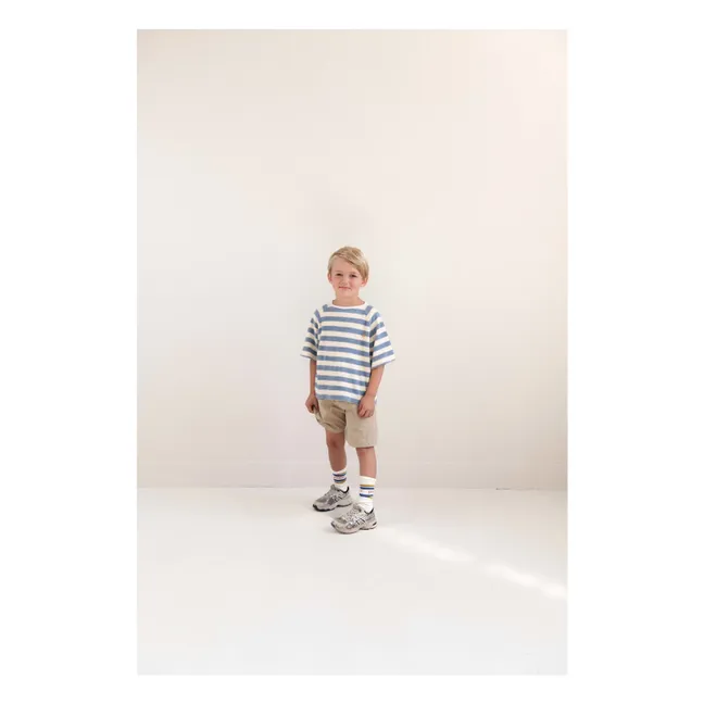 Camiseta de rayas de algodón ecológico To | Azul