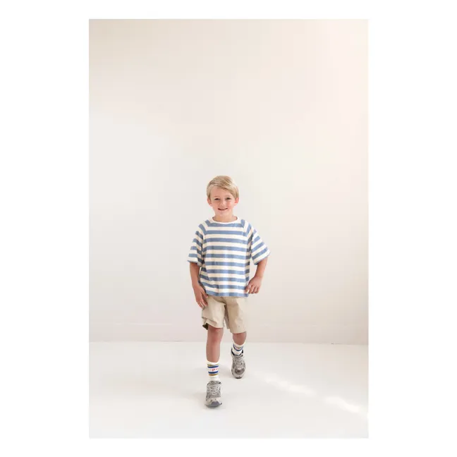 Camiseta de rayas de algodón ecológico To | Azul