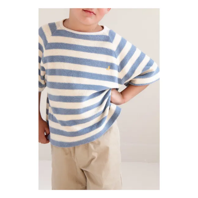 Camiseta de rayas de algodón ecológico To | Azul