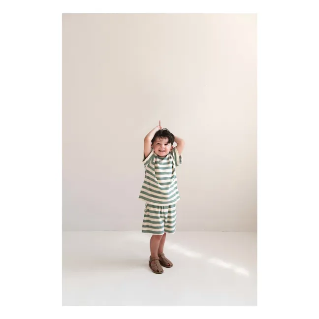 Camiseta de rayas de algodón ecológico To | Khaki