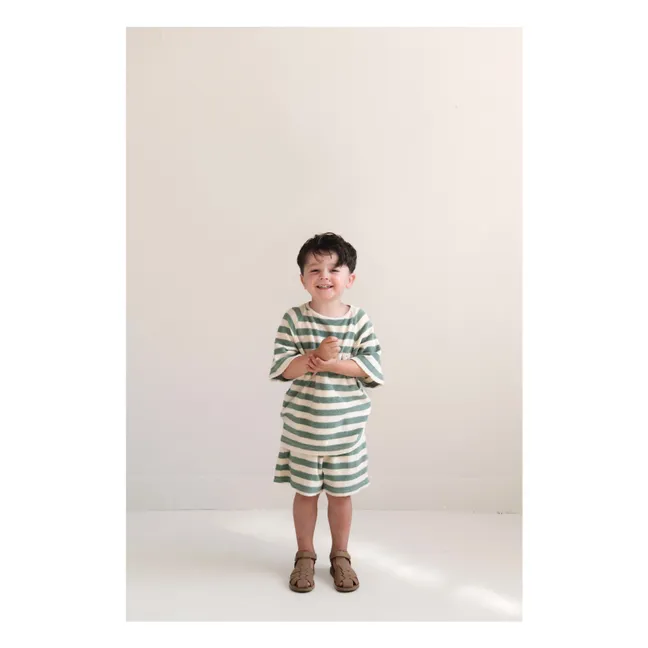 Camiseta de rayas de algodón ecológico To | Khaki