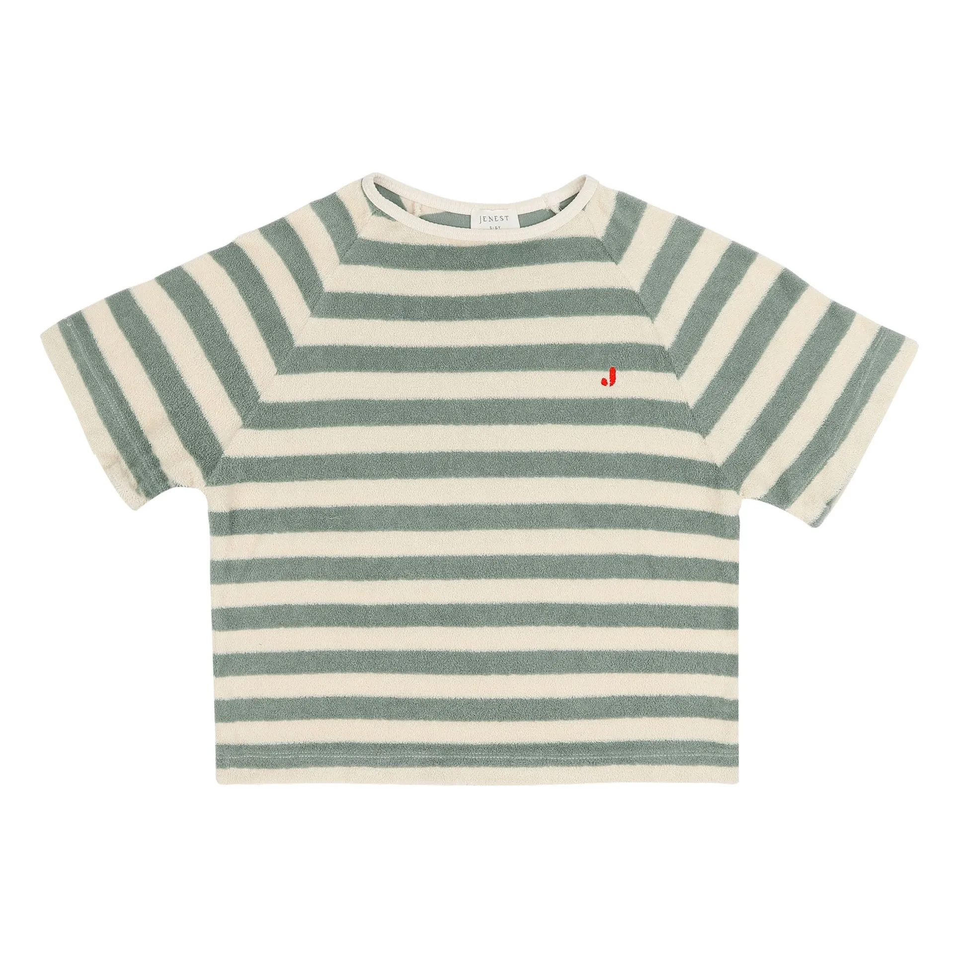 Jenest Khaki To Rayé Organic Cotton T-Shirt