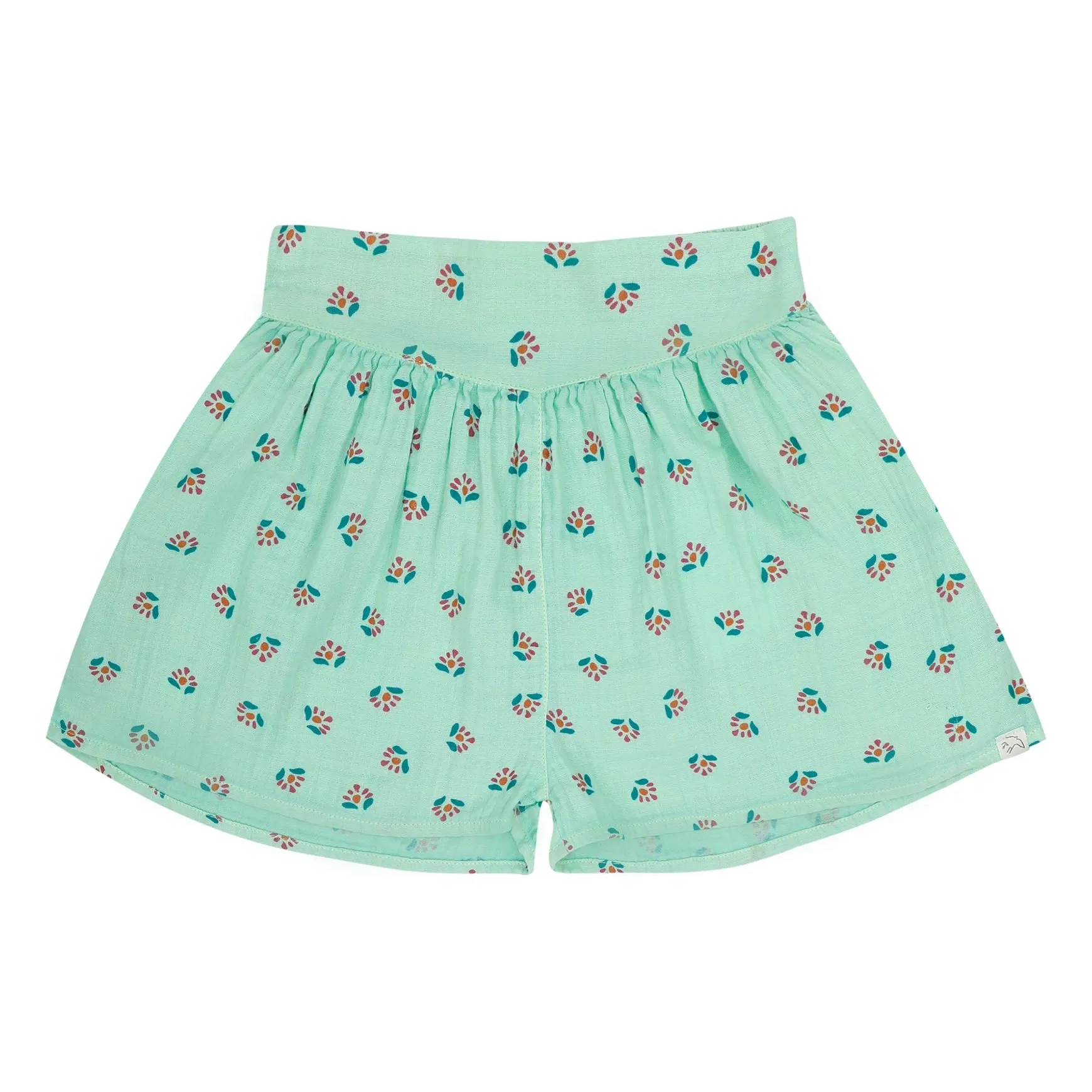 Jenest Turquoise Organic Cotton Flowered Summer Shorts