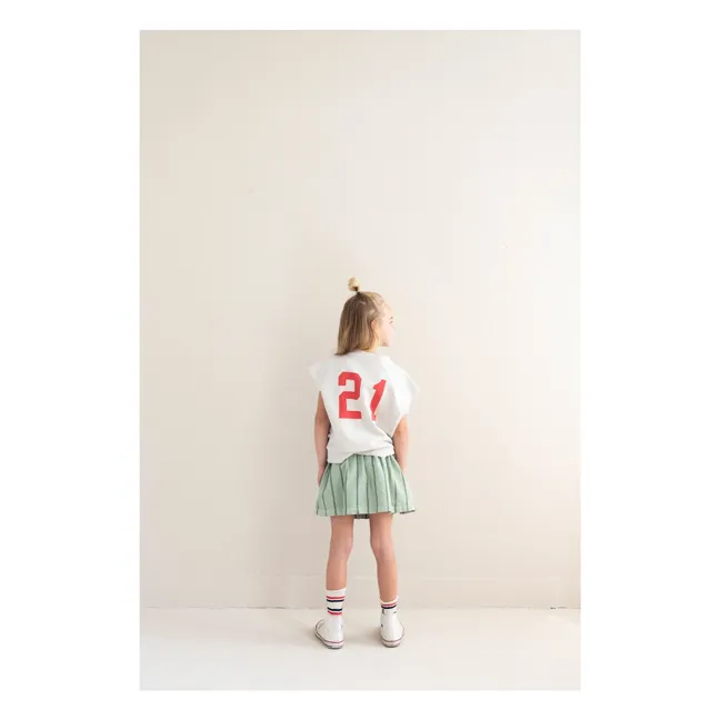 Falda Sasha a rayas Algodón orgánico | Verde Almendra