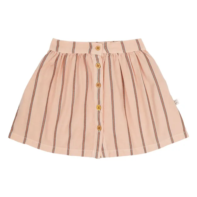 Jupe Sasha Rayée Coton Bio | Rose pêche