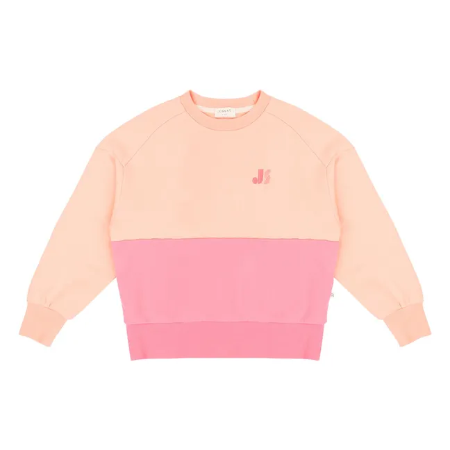 Sudadera de algodón orgánico con bloques de color | Rosa