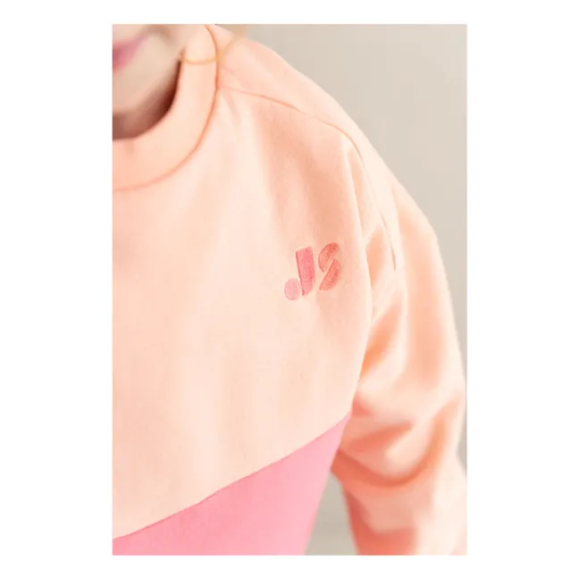 Sudadera de algodón orgánico con bloques de color | Rosa