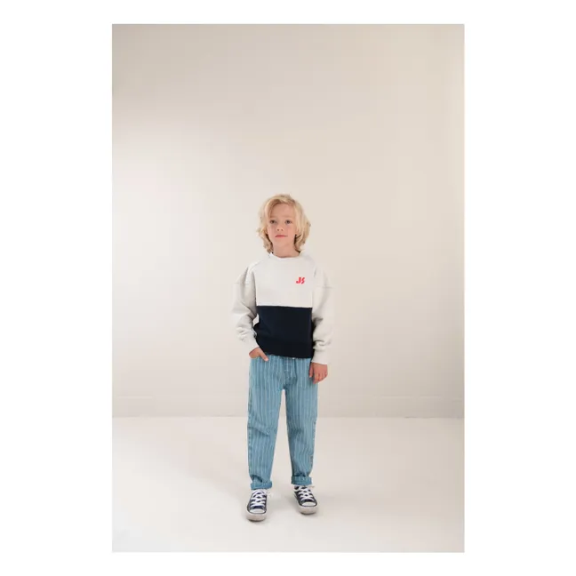Color Block organic cotton sweatshirt | Light grey