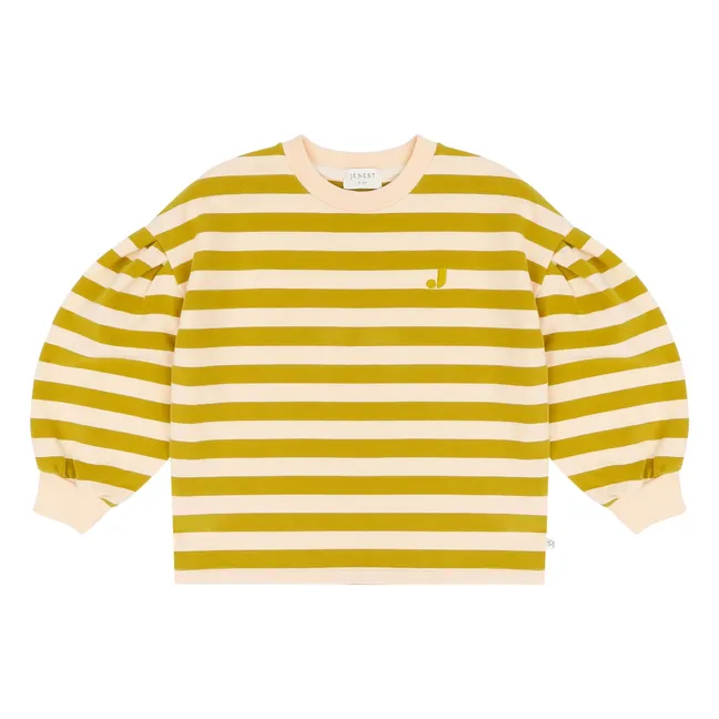 Sudadera Millie de algodón orgánico a rayas | Amarillo Mostaza