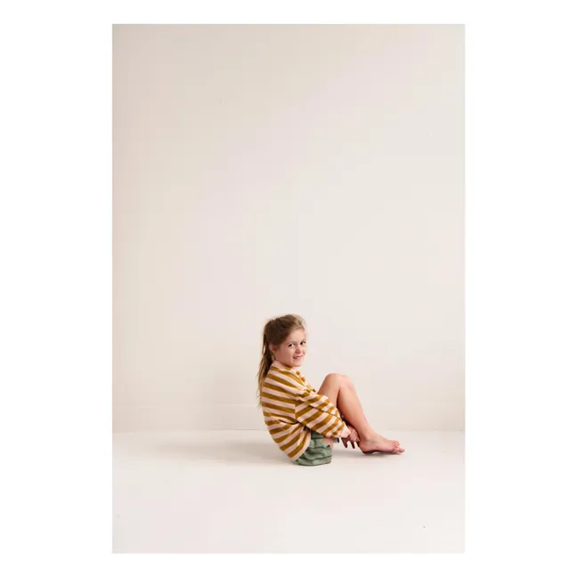 Millie striped organic cotton sweatshirt | Peach