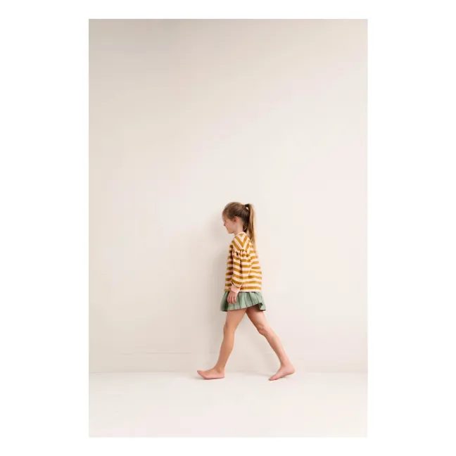 Millie striped organic cotton sweatshirt | Peach