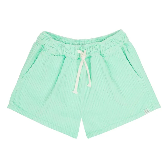 Short Lou Velours Côtelé Coton Bio | Turquoise