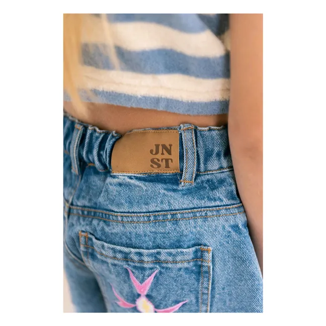 Pantalones cortos vaqueros de algodón ecológico Lilou | Azul