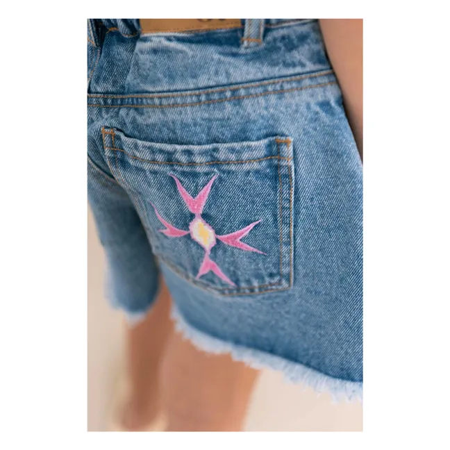 Short Denim Lilou Coton Bio | Bleu
