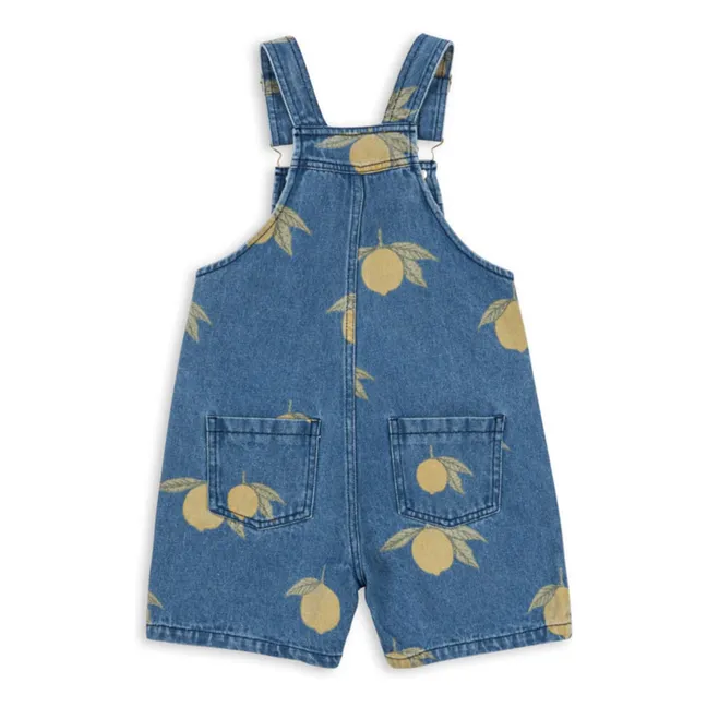 Organic Cotton Denim Magot Cheetah Short Dungarees | Blue