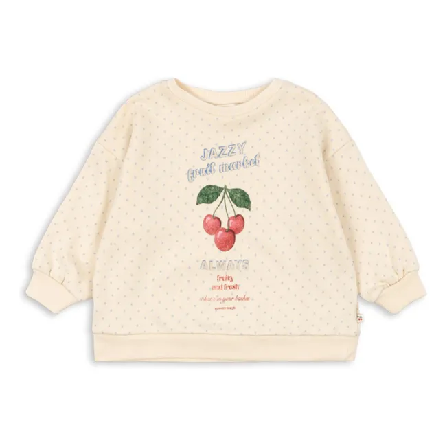 Sweat Loupy Pois Coton Bio | Ecru