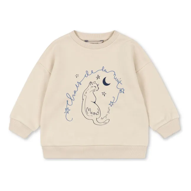 Sudadera Lou Chat de algodón orgánico | Crema