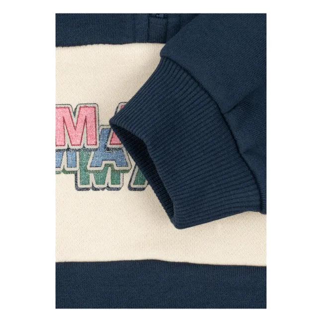 Sweat Zippé Lou Coton Bio | Bleu foncé