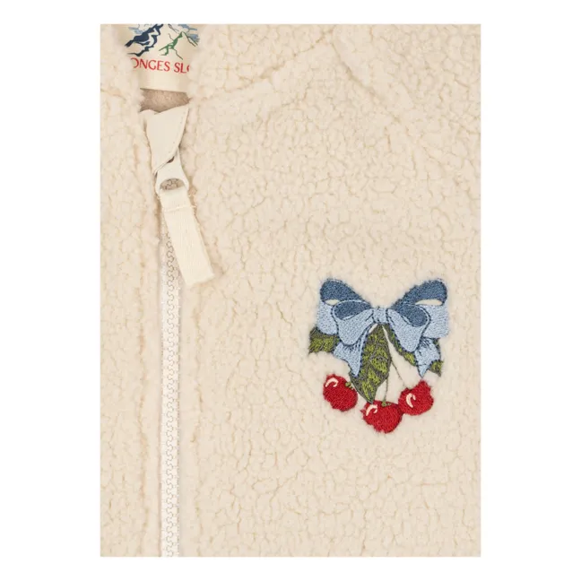 Giacca Jazz Sherpa in fibre riciclate Cherry | Crema
