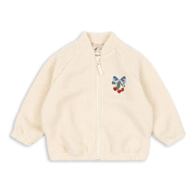 Veste Façon Sherpa Jazz Cerises Fibres Recyclées | Crème